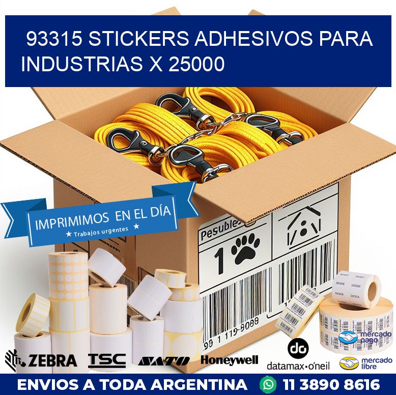 93315 STICKERS ADHESIVOS PARA INDUSTRIAS X 25000