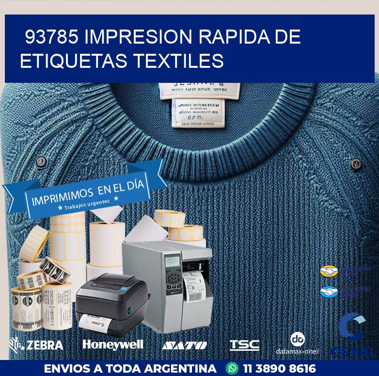 93785 IMPRESION RAPIDA DE ETIQUETAS TEXTILES