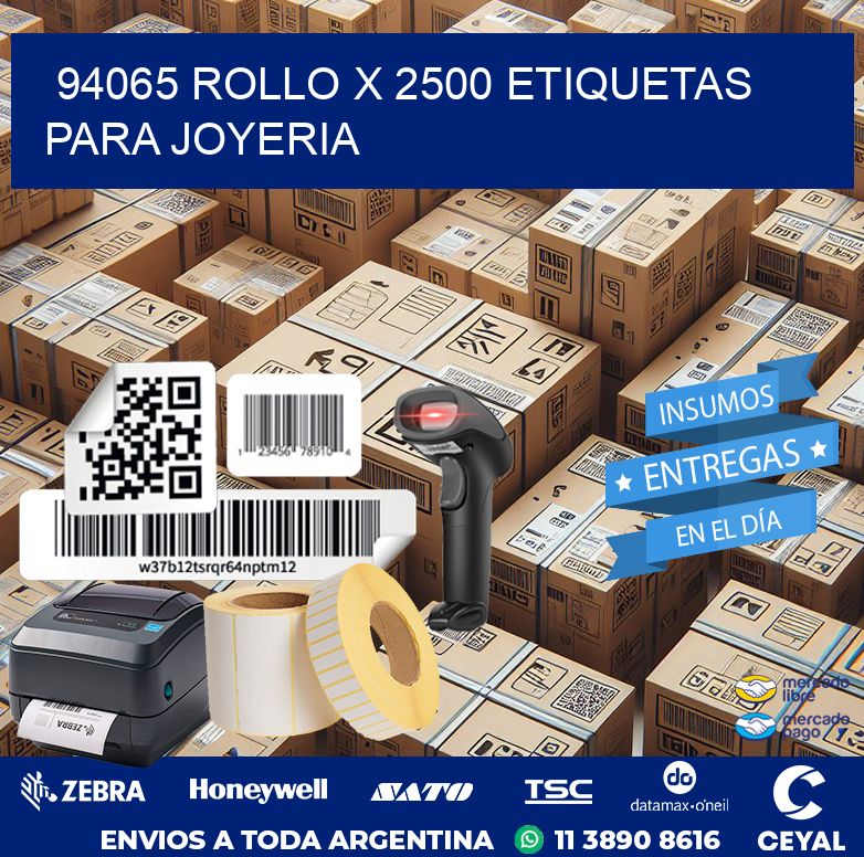 94065 ROLLO X 2500 ETIQUETAS PARA JOYERIA