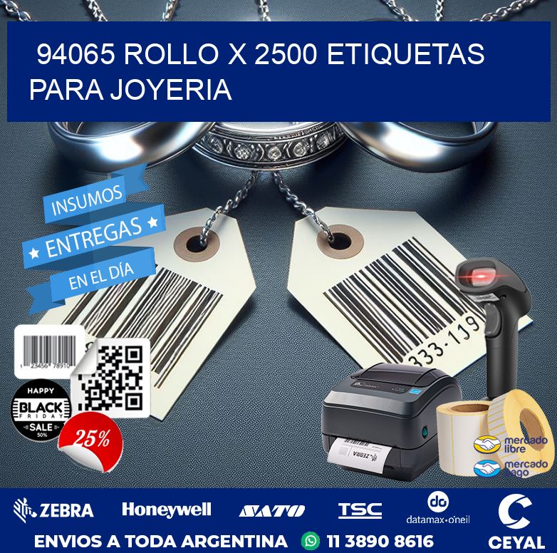 94065 ROLLO X 2500 ETIQUETAS PARA JOYERIA