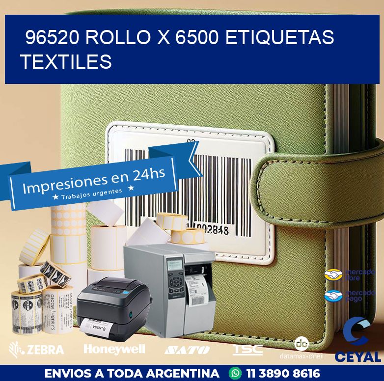 96520 ROLLO X 6500 ETIQUETAS TEXTILES