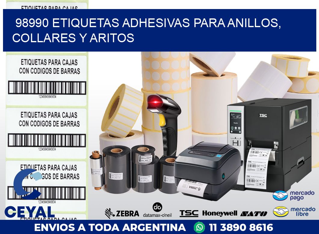 98990 ETIQUETAS ADHESIVAS PARA ANILLOS, COLLARES Y ARITOS