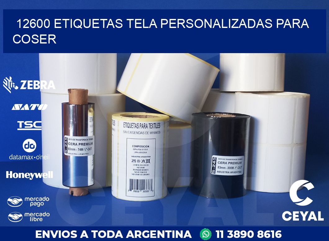 12600 ETIQUETAS TELA PERSONALIZADAS PARA COSER