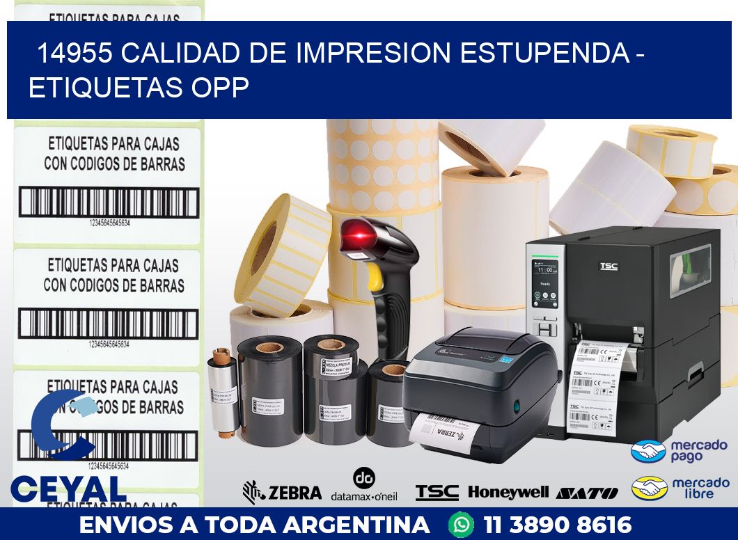 14955 CALIDAD DE IMPRESION ESTUPENDA - ETIQUETAS OPP