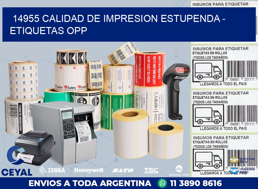 14955 CALIDAD DE IMPRESION ESTUPENDA – ETIQUETAS OPP