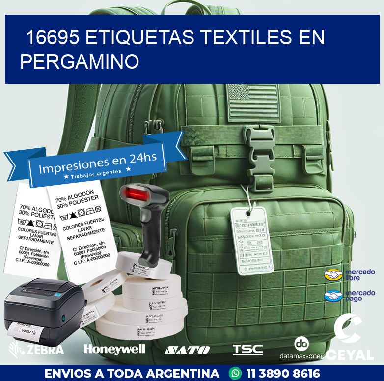 16695 ETIQUETAS TEXTILES EN PERGAMINO