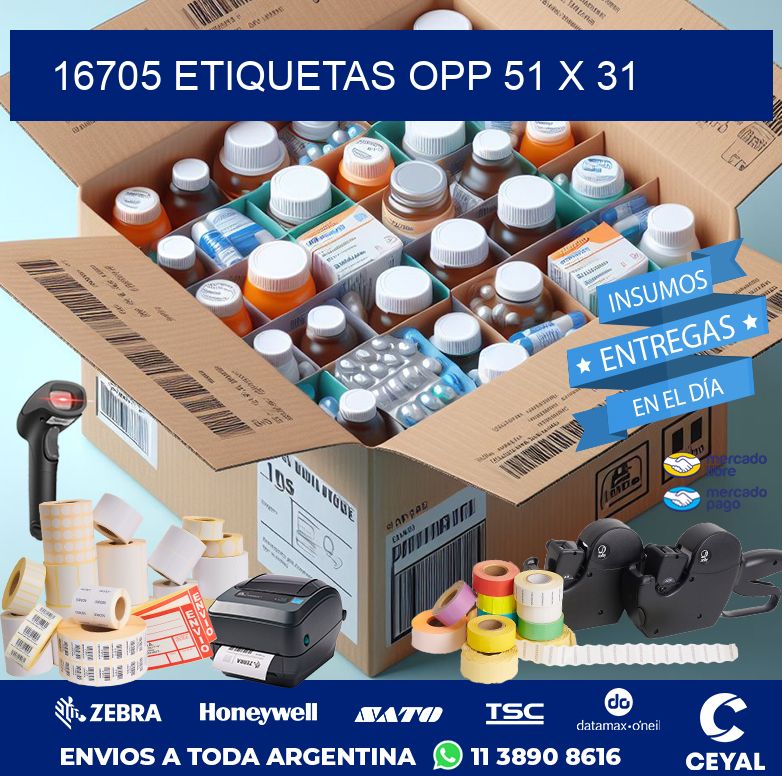 16705 ETIQUETAS OPP 51 X 31