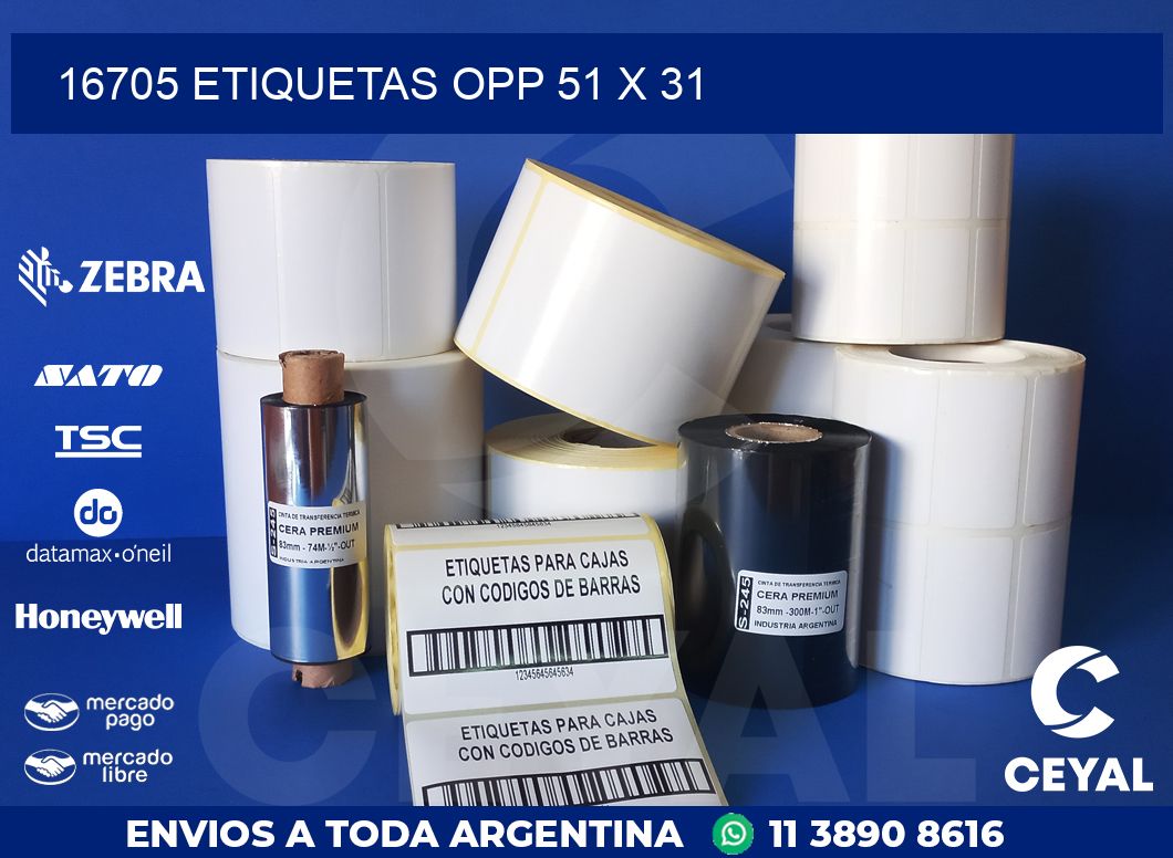 16705 ETIQUETAS OPP 51 X 31