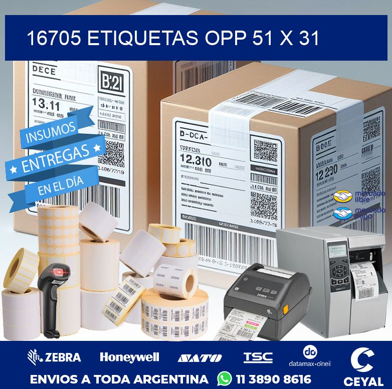 16705 ETIQUETAS OPP 51 X 31