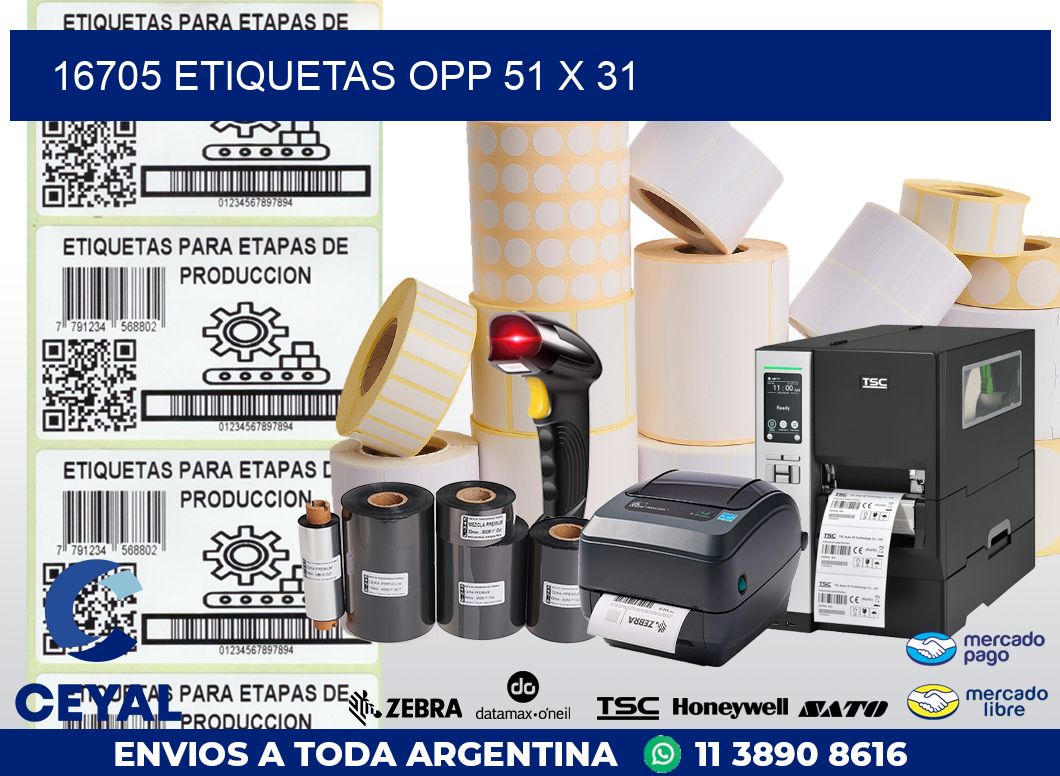 16705 ETIQUETAS OPP 51 X 31