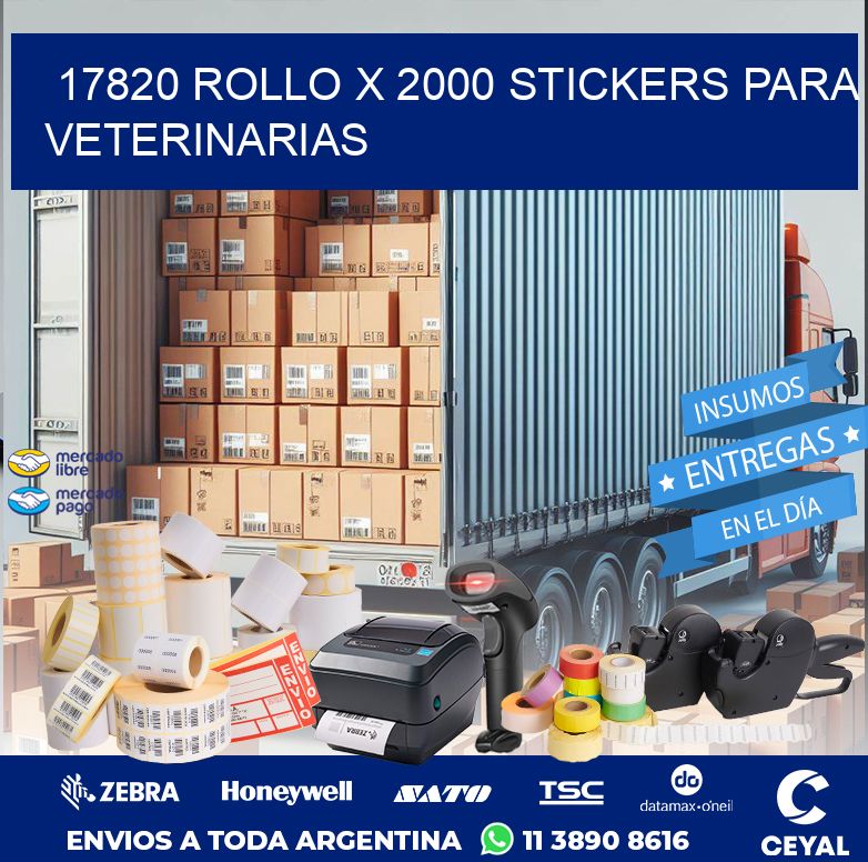 17820 ROLLO X 2000 STICKERS PARA VETERINARIAS