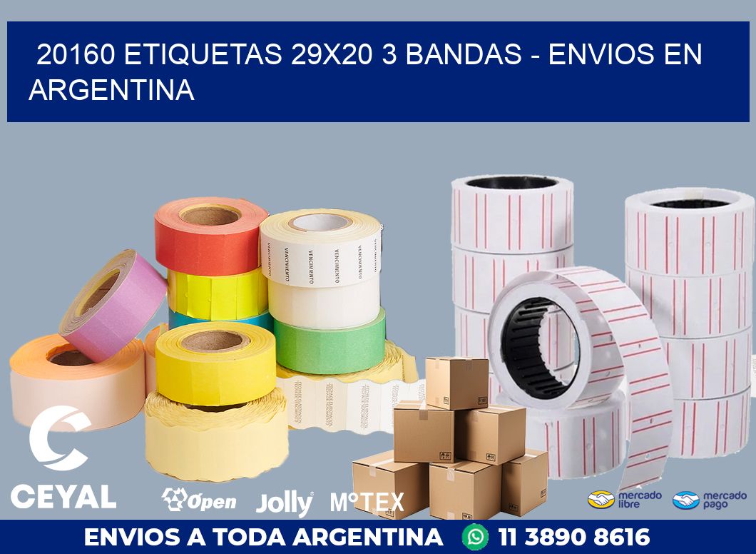 20160 ETIQUETAS 29X20 3 BANDAS – ENVIOS EN ARGENTINA