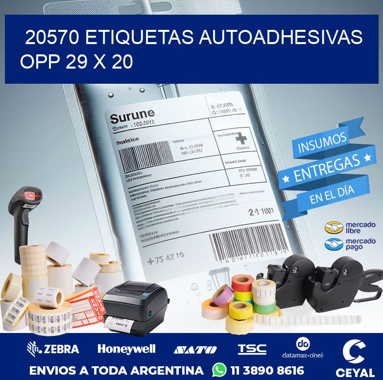 20570 ETIQUETAS AUTOADHESIVAS OPP 29 X 20