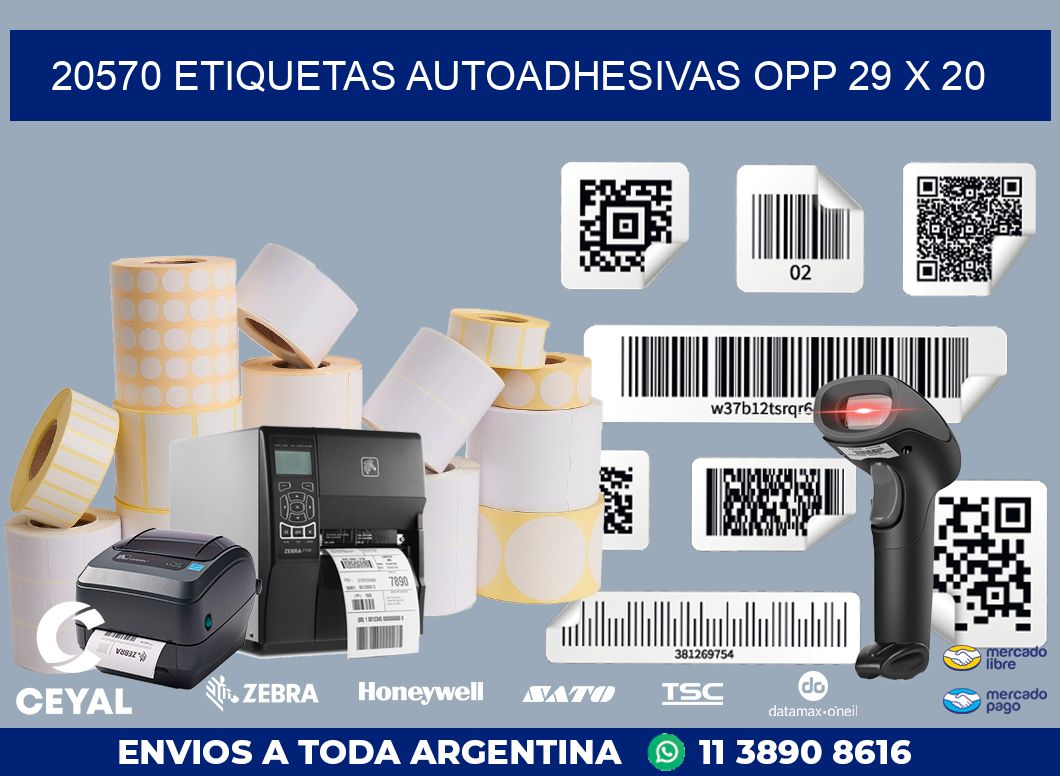 20570 ETIQUETAS AUTOADHESIVAS OPP 29 X 20