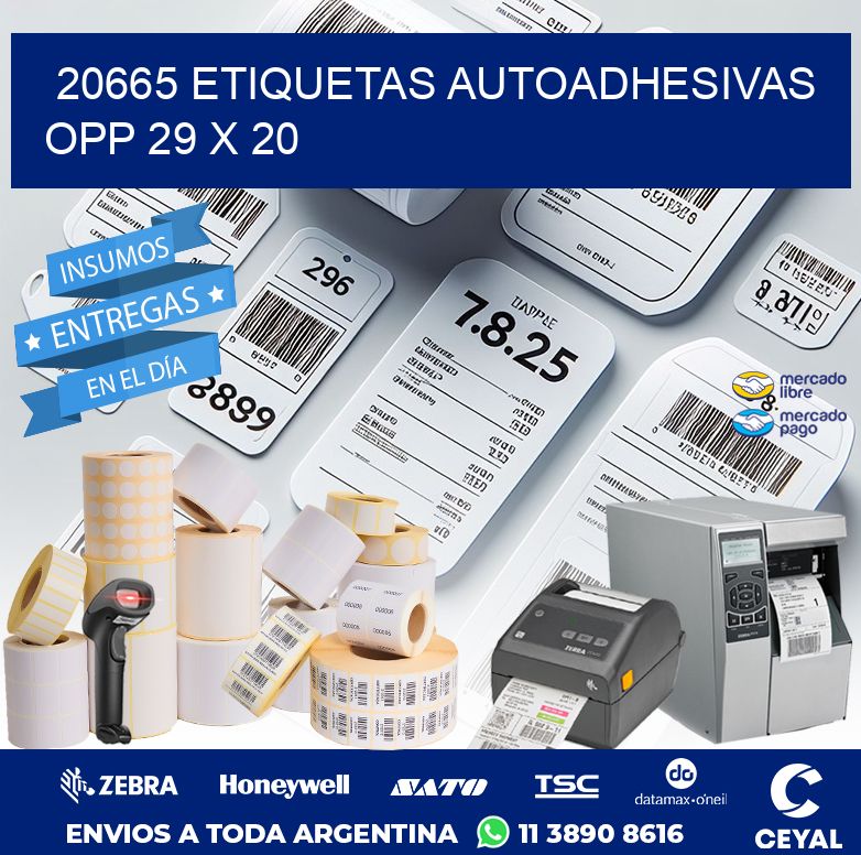 20665 ETIQUETAS AUTOADHESIVAS OPP 29 X 20