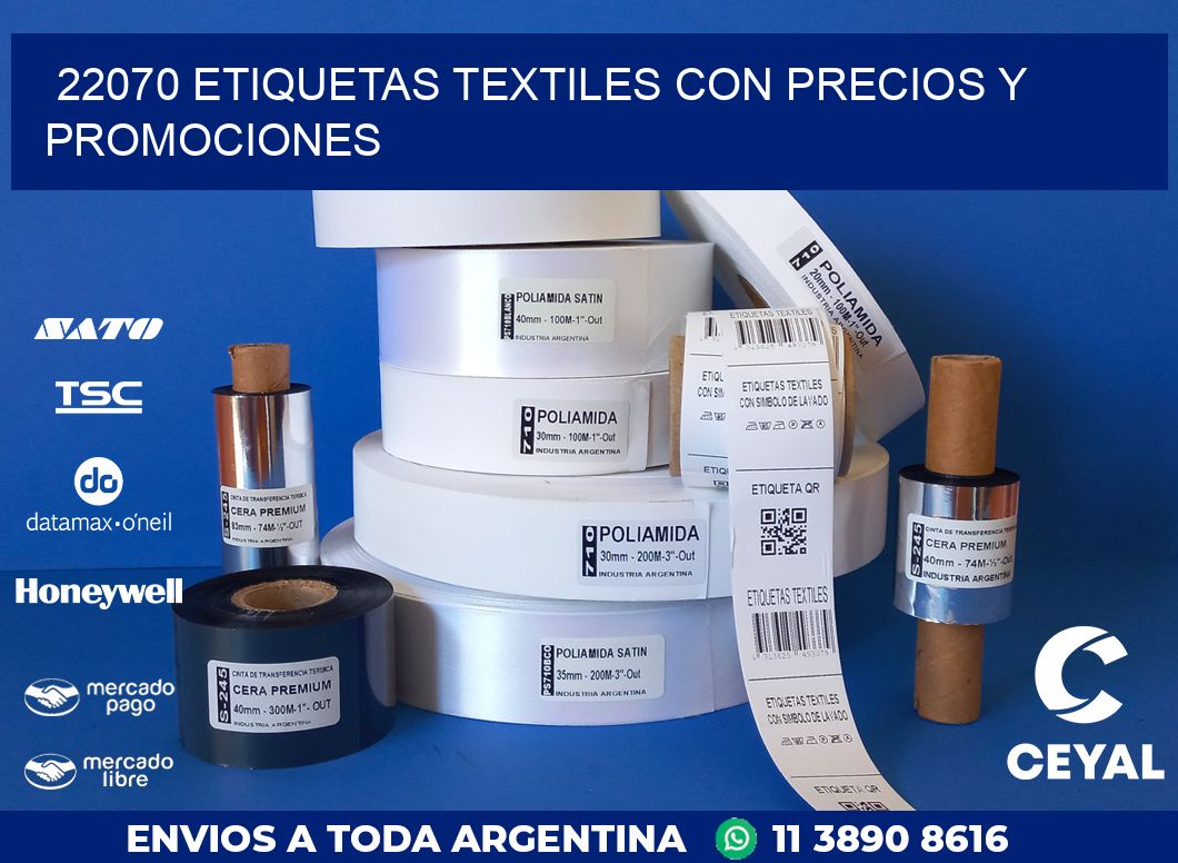 22070 ETIQUETAS TEXTILES CON PRECIOS Y PROMOCIONES