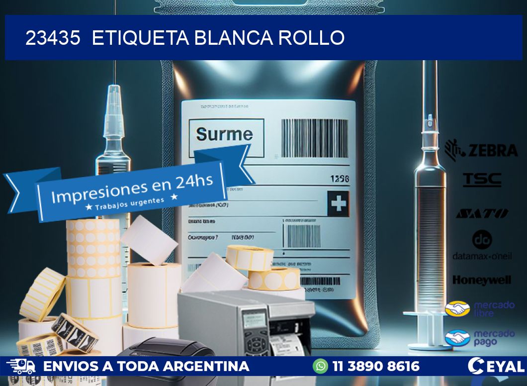 23435  etiqueta blanca rollo