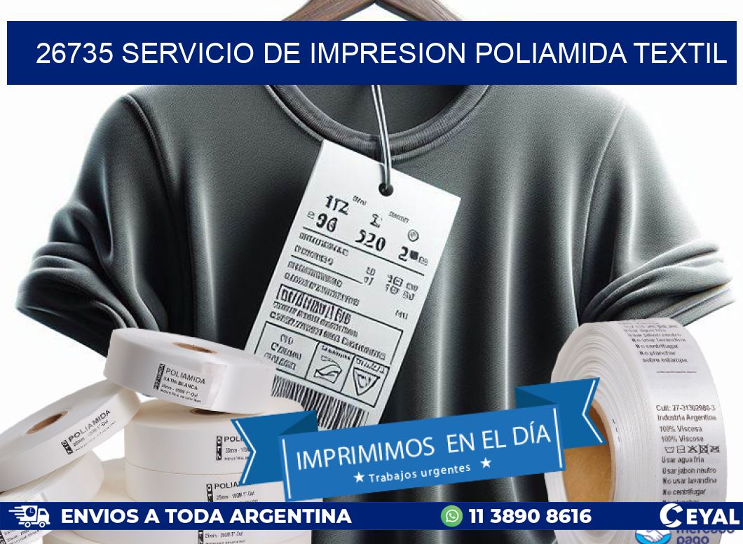 26735 SERVICIO DE IMPRESION POLIAMIDA TEXTIL