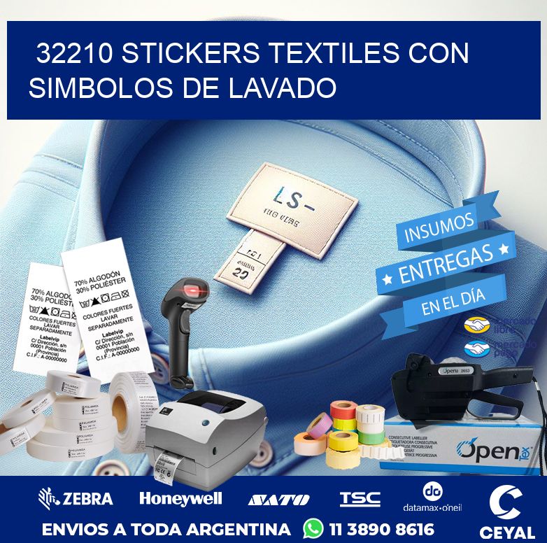 32210 STICKERS TEXTILES CON SIMBOLOS DE LAVADO