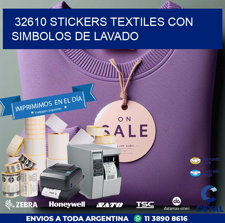 32610 STICKERS TEXTILES CON SIMBOLOS DE LAVADO