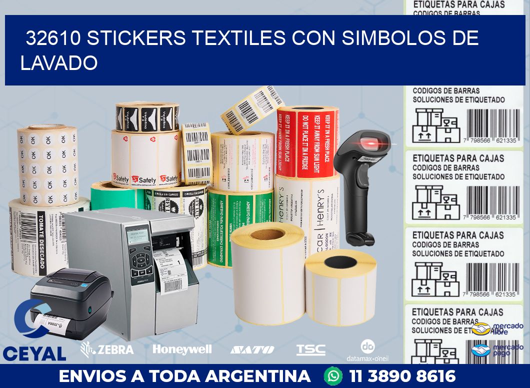 32610 STICKERS TEXTILES CON SIMBOLOS DE LAVADO