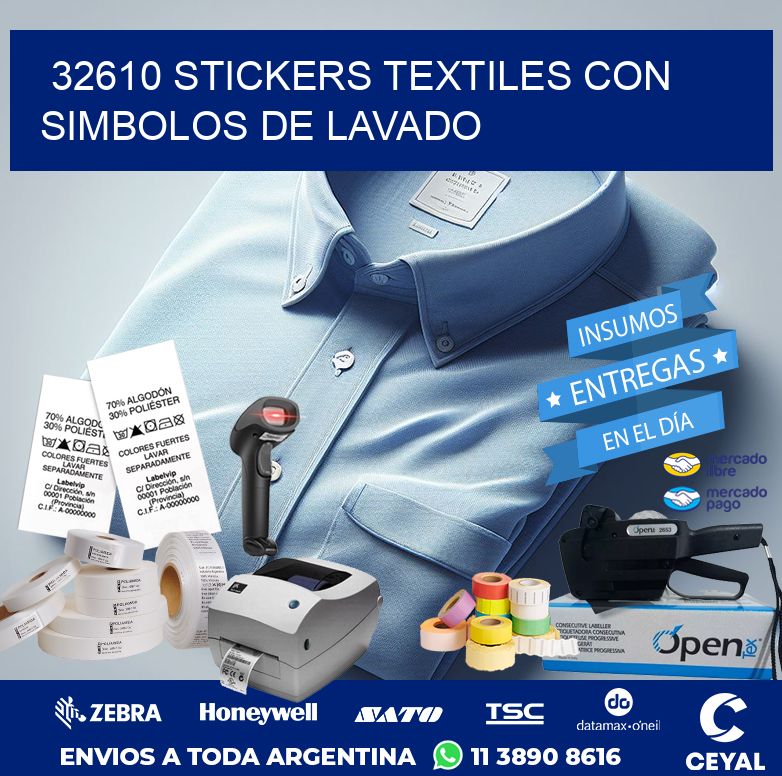 32610 STICKERS TEXTILES CON SIMBOLOS DE LAVADO