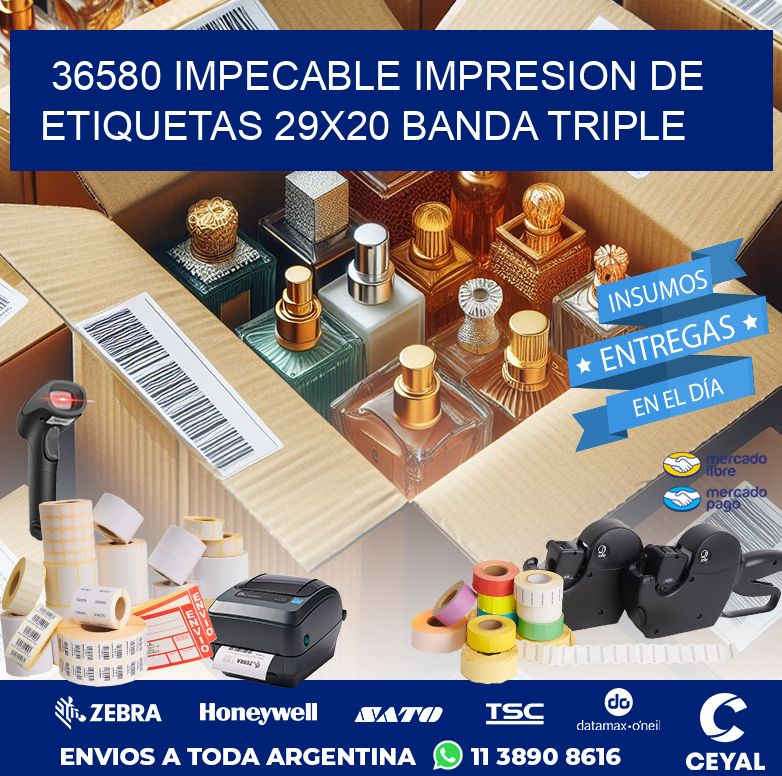 36580 IMPECABLE IMPRESION DE ETIQUETAS 29X20 BANDA TRIPLE