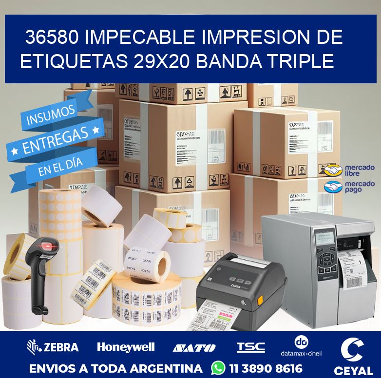 36580 IMPECABLE IMPRESION DE ETIQUETAS 29X20 BANDA TRIPLE