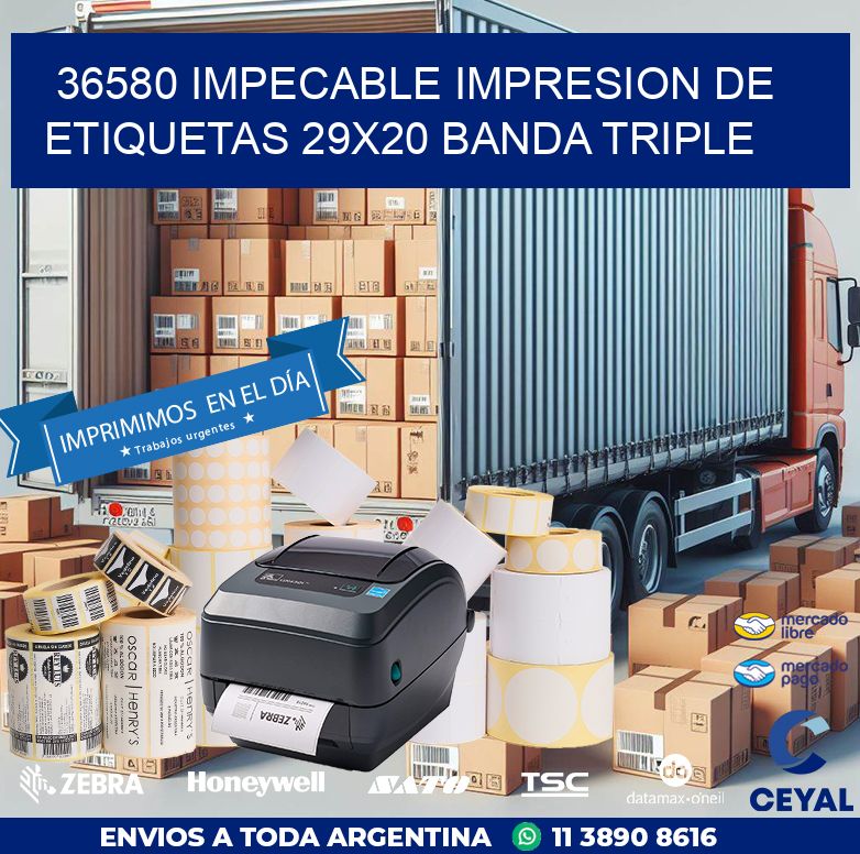 36580 IMPECABLE IMPRESION DE ETIQUETAS 29X20 BANDA TRIPLE