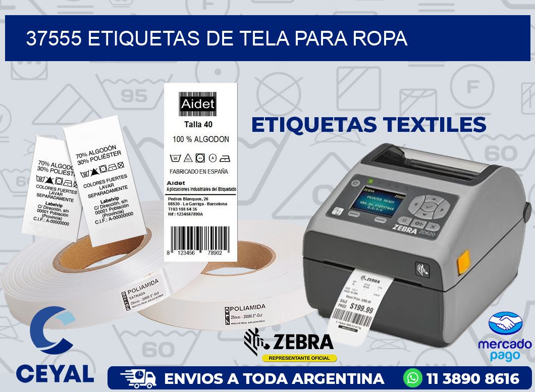 37555 ETIQUETAS DE TELA PARA ROPA