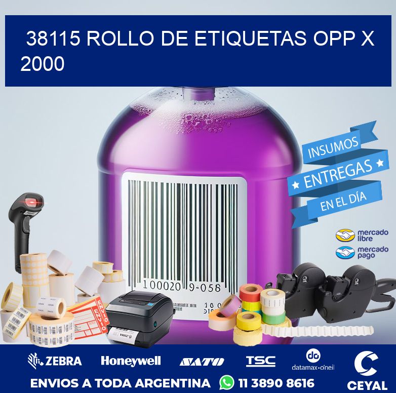 38115 ROLLO DE ETIQUETAS OPP X 2000
