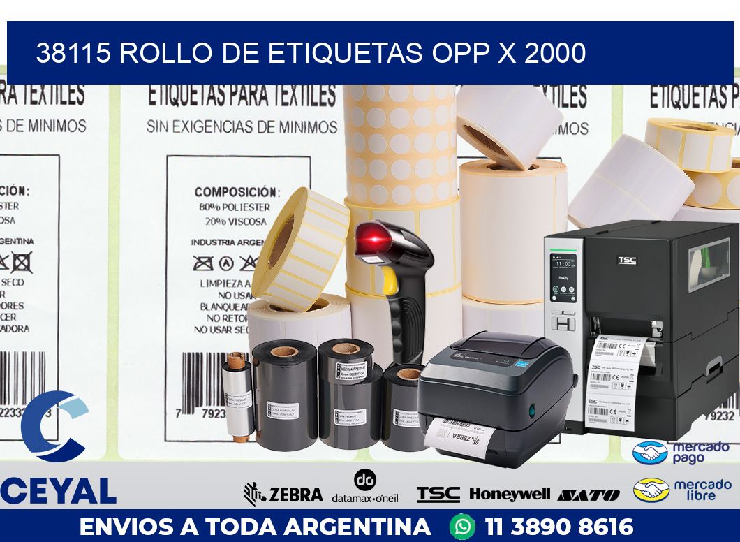 38115 ROLLO DE ETIQUETAS OPP X 2000