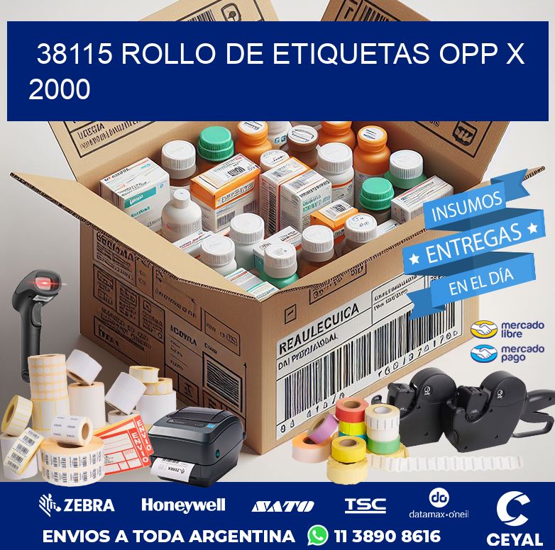 38115 ROLLO DE ETIQUETAS OPP X 2000