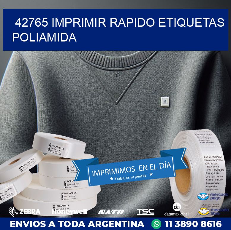 42765 IMPRIMIR RAPIDO ETIQUETAS POLIAMIDA