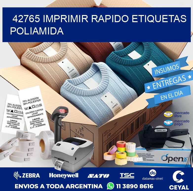 42765 IMPRIMIR RAPIDO ETIQUETAS POLIAMIDA