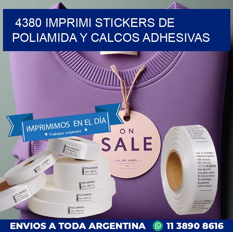 4380 IMPRIMI STICKERS DE POLIAMIDA Y CALCOS ADHESIVAS
