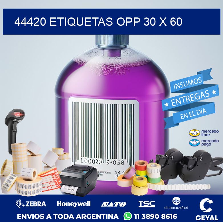 44420 ETIQUETAS OPP 30 X 60