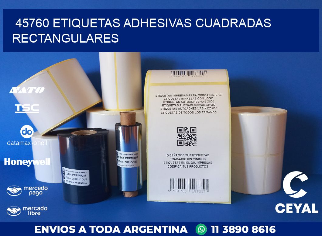 45760 ETIQUETAS ADHESIVAS CUADRADAS RECTANGULARES