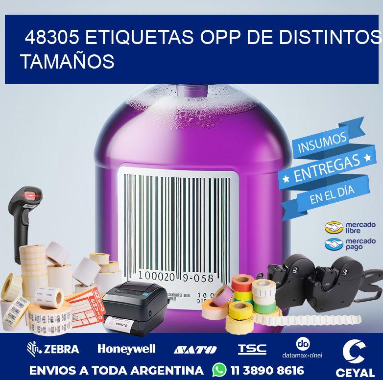 48305 ETIQUETAS OPP DE DISTINTOS TAMAÑOS