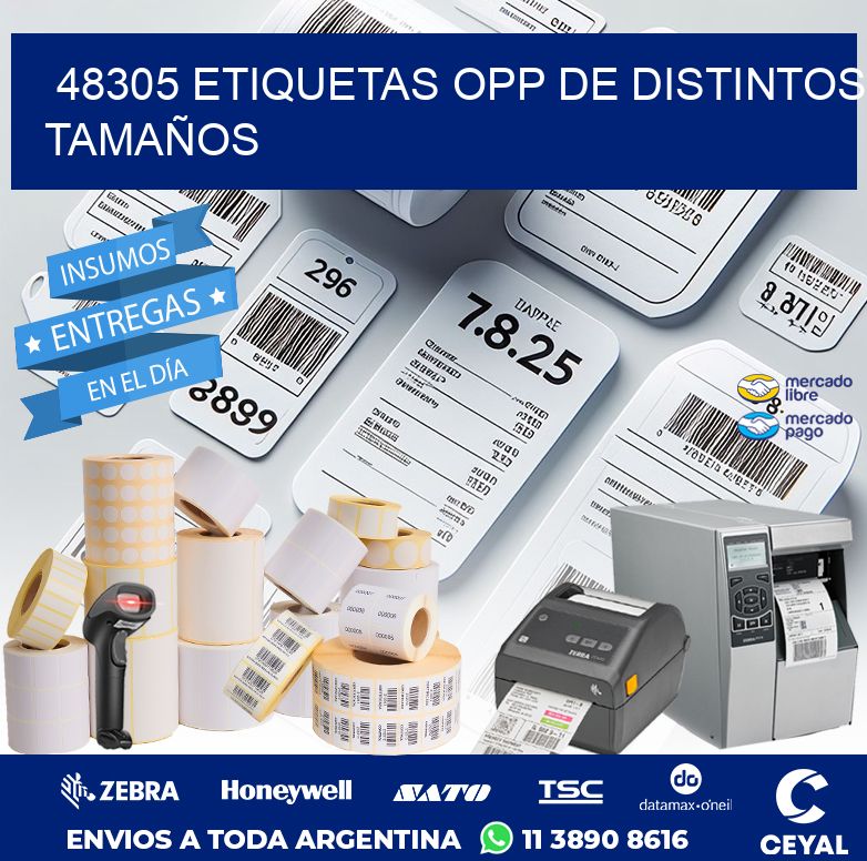 48305 ETIQUETAS OPP DE DISTINTOS TAMAÑOS