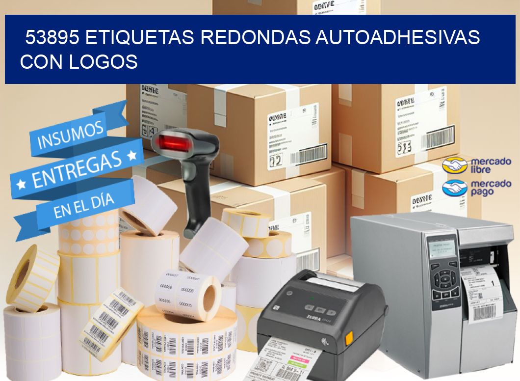 53895 ETIQUETAS REDONDAS AUTOADHESIVAS CON LOGOS