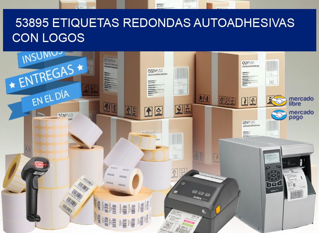 53895 ETIQUETAS REDONDAS AUTOADHESIVAS CON LOGOS