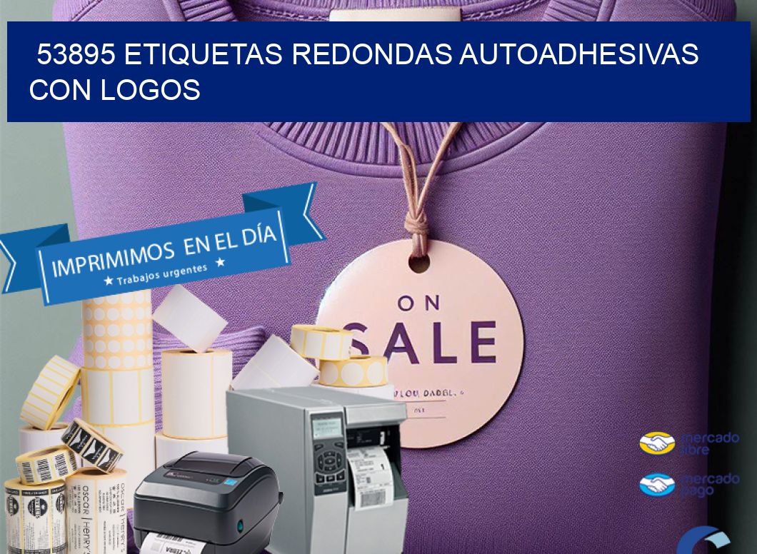 53895 ETIQUETAS REDONDAS AUTOADHESIVAS CON LOGOS