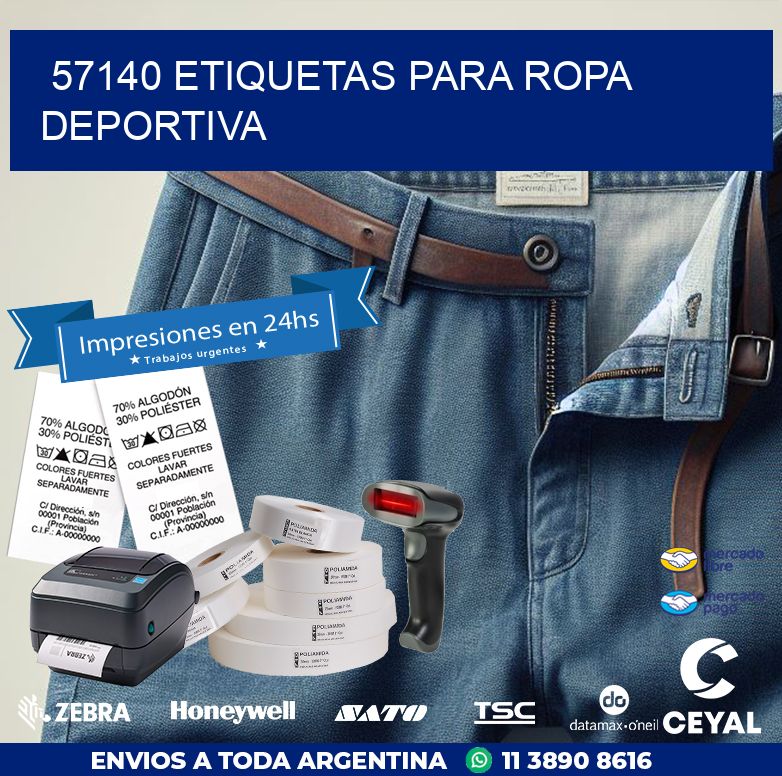 57140 ETIQUETAS PARA ROPA DEPORTIVA