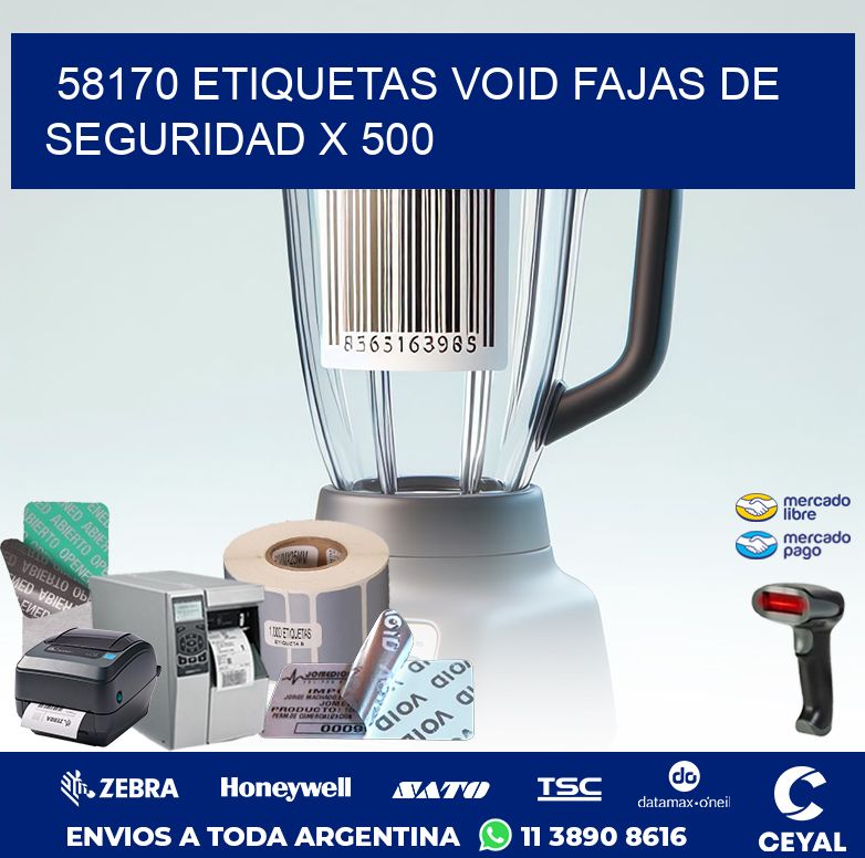 58170 ETIQUETAS VOID FAJAS DE SEGURIDAD X 500