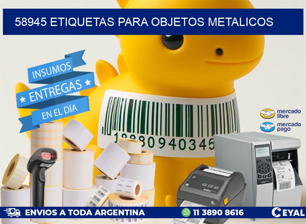 58945 etiquetas para objetos metalicos