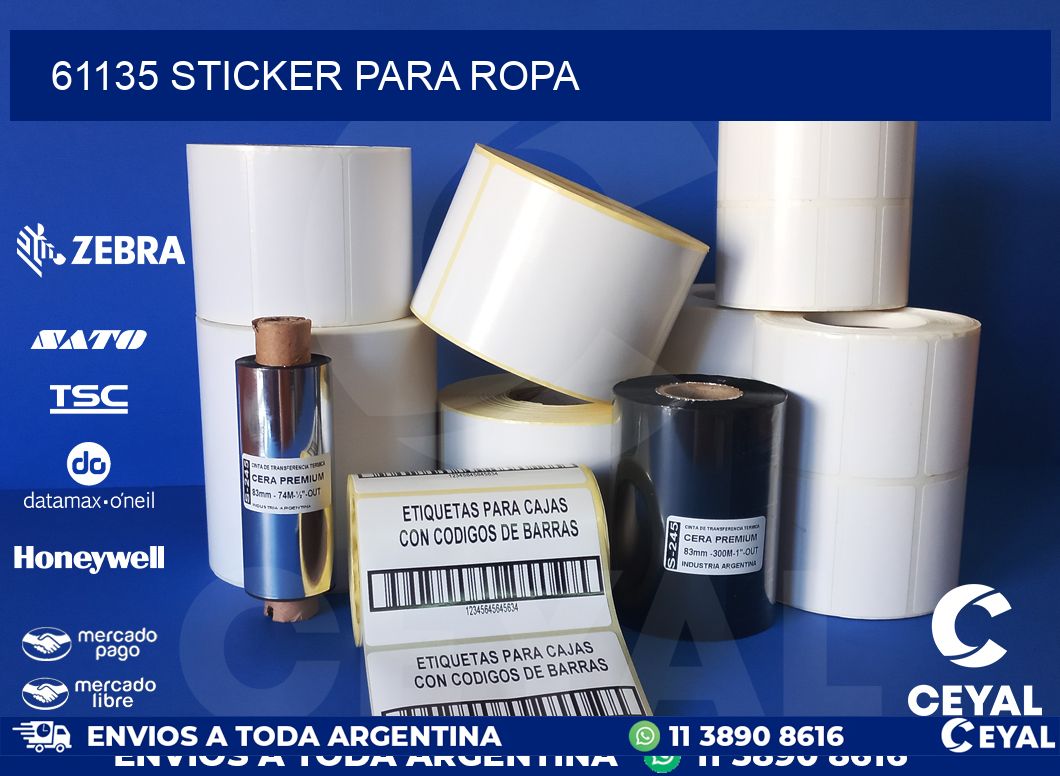 61135 STICKER PARA ROPA