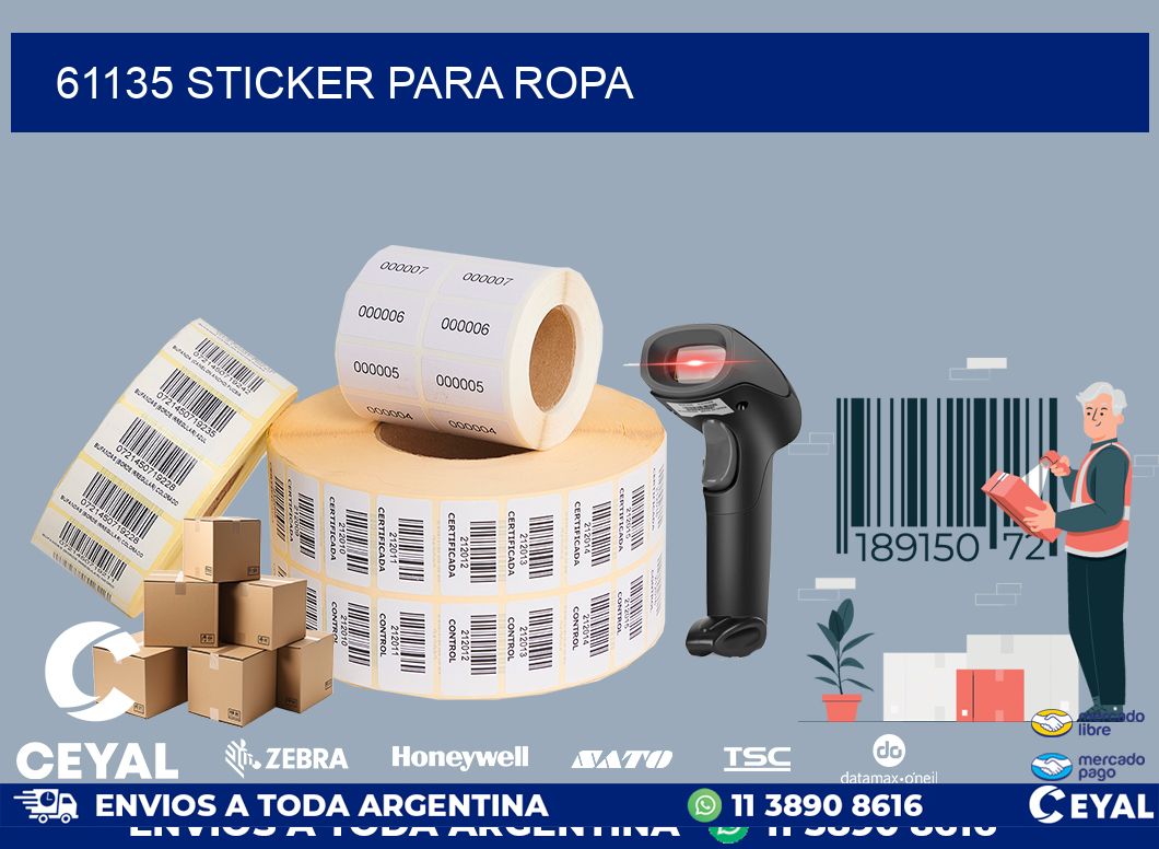 61135 STICKER PARA ROPA