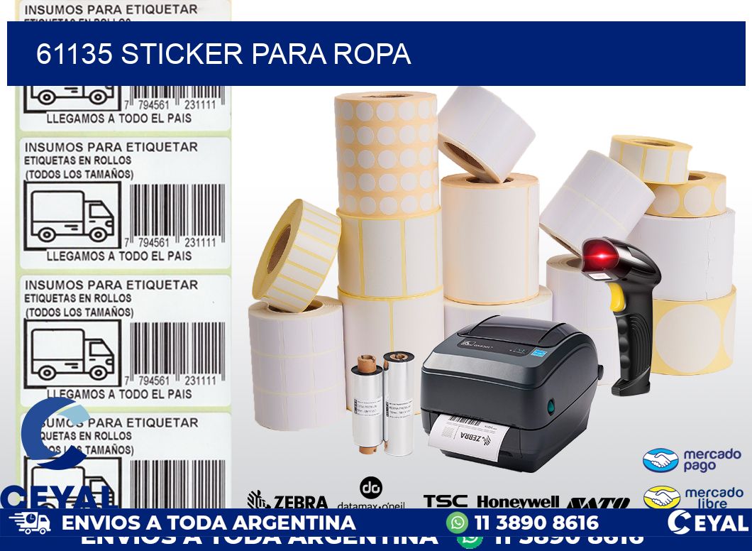 61135 STICKER PARA ROPA