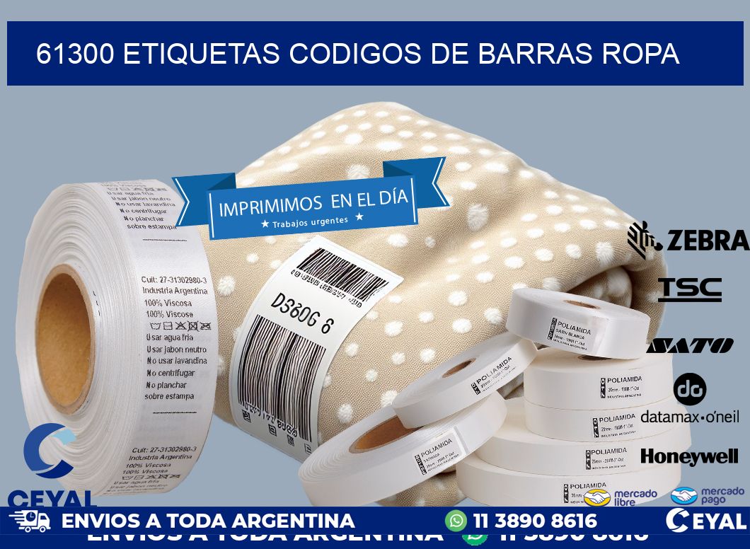 61300 ETIQUETAS CODIGOS DE BARRAS ROPA